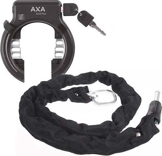AXA Solid Plus Fietsslot - ART2 - inclusief 100cm insteekketting – Ringslot - Zwart van AXA