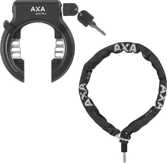 AXA Solid Plus Ringslot ART2 Zwart - Inclusief AXA RLC 100 cm Insteekketting Zwart van AXA