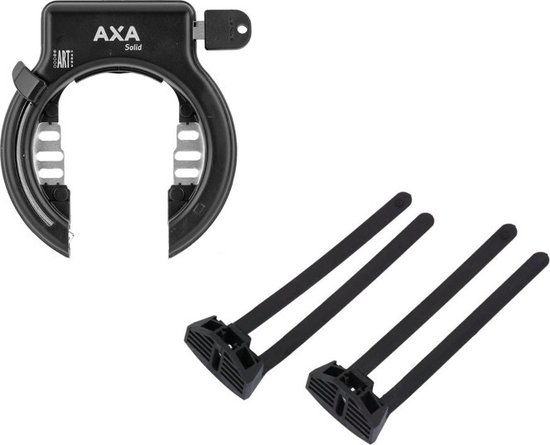 Axa Solid Ringslot Zwart + Flex Mount Bevestiging Zwart van AXA