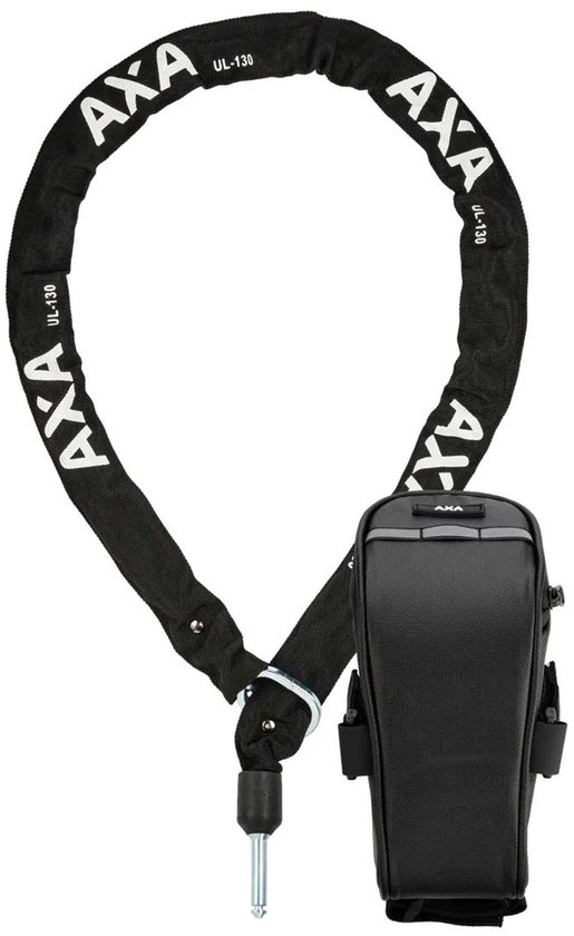 AXA ULC 130/5,5 Insteekketting – 130 cm – 5,5 mm Gehard Staal – Compatibel met AXA Solid Plus, Defender, Victory, Block XXL, Imenso Large & X‑Large – 10 mm Plug‑in Pin – Polyester Beschermhoes – Zwart van Merkloos