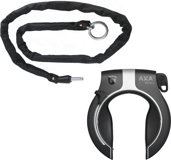 Axa Victory Ringslot ART2 Zwart + Insteekketting 100 cm 5,5 mm Zwart van AXA