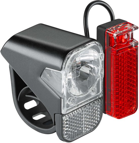 AXA Visto Fietsverlichting – Fietslampjes Voorlicht en achterlicht op Batterijen – Waterdicht – Fietslicht met Reflector en Zijzicht – Geschikt voor Stadsfiets, gravelfiets en kinderfiets van AXA