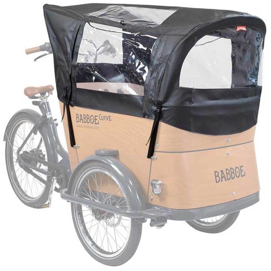 Babboe regentent Curve - zwart PVC - inclusief tentstokken van Babboe