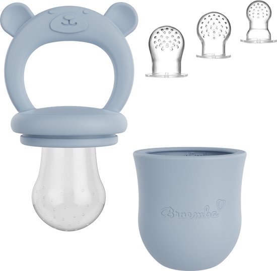 Baby Fruitspeen + 3 spenen - 100% siliconen Fopspeen voor groente & fruit - Sabbelzakje met bijtring - Broemba van $