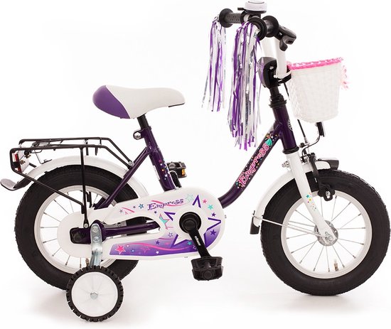 Bachtenkirch Empress, kinderfiets, 12 inch, lila en wit van BAC