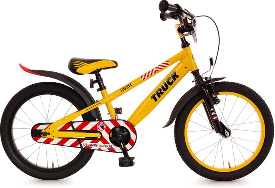 Bachtenkirch kinderfiets Truck, 18 inch, geel en zwart van BAC