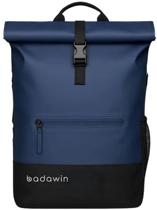 BADAWIN Anna 2-in-1 Fietsrugzak 27L – Waterdichte Fietstas & Rugzak – Laptopvak 17 inch – Rolltop – Bagagedrager met Haken – Blauw