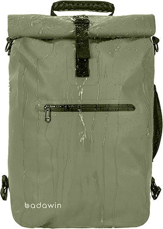 BADAWIN - Fietsrugzak Ali 4-in-1 Groen - Rugzak - Schoudertas - Messenger tas - 100% Waterdicht - Schokbestendig van BADAWIN