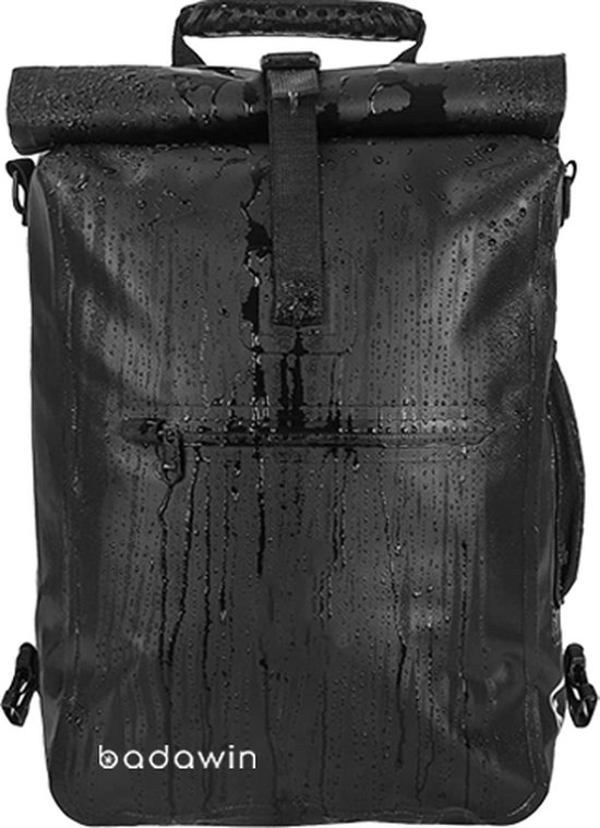 BADAWIN - Fietsrugzak Ali 4-in-1 Zwart - Rugzak - Schoudertas - Messenger tas - 100% Waterdicht - Schokbestendig van BADAWIN