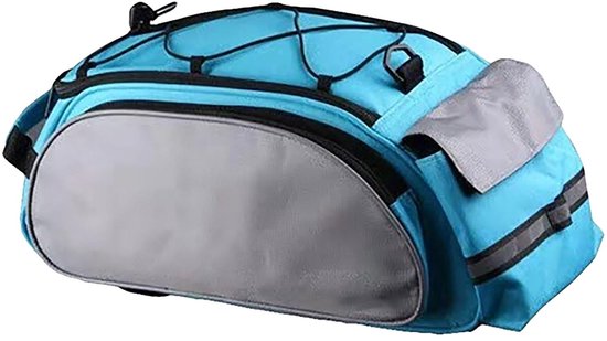Bagagedragertas – Een waterdichte PVC-tas voor e-bikes met bagagedrager, geschikt voor woon-werkverkeer, toertochten, boodschappen doen en fietsen (blauw). van Merkloos