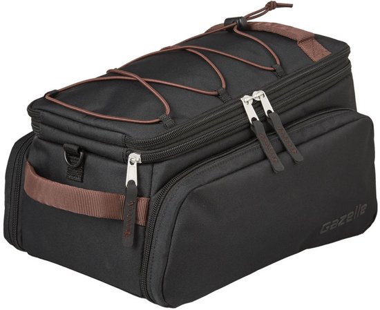 Bagagedragertas Gazelle Trunkbag 31 liter - zwart / donkerbruin van Gazelle