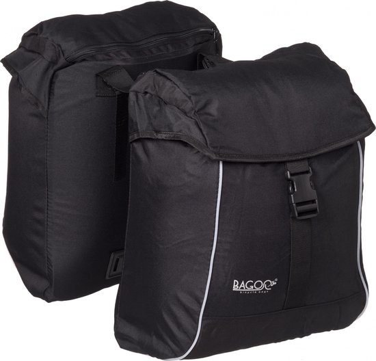 Bagoo Lichtgewicht Dubbele Fietstas - 34 liter - Zwart - Inclusief Gratis Regenhoezen van Bagoo