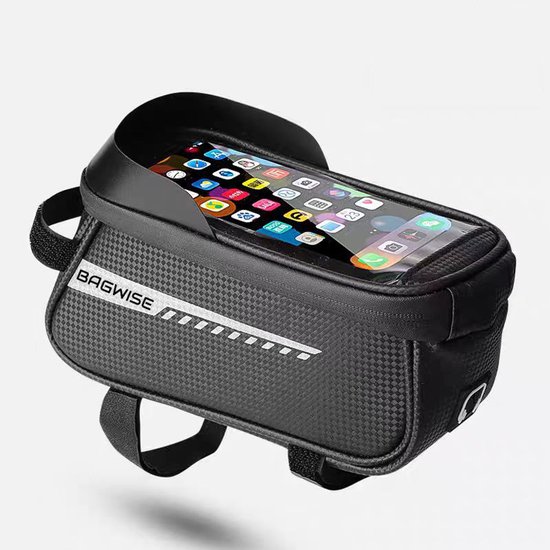 Bagwise® - Fiets Frametas - Telefoonhouder - Waterdicht - opbergvak - Elektrische Fiets - E-Bike - Fat Bike - volume 1 lt - 1101 - Zwart van Merkloos