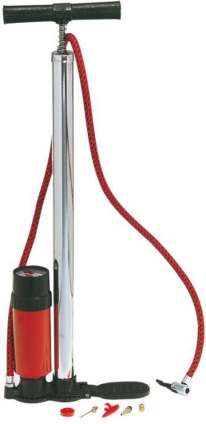 Ballen/Fiets Pomp Staand, Inclusief Drukmeter en Nipples, Flexibele Slang van M-Wave