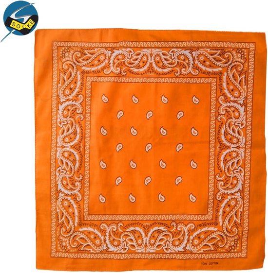 Bandana - 3 Stuks(s) - Oranje - Carnaval - Hoofddoek "55cmx55cm" van Merkloos