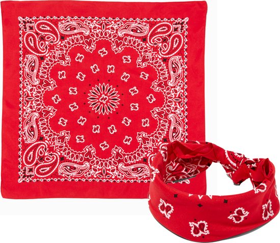 Bandana - Hoofddoek - Boeren Zakdoek - Mondbescherming - Sjaal - Hoofdband Classic Paisley - Accessoires - 55x55cm - LOUZIR