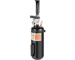 Bandenafdicht booster - Handmatige bandenpomp - Onderhoud Voertuig - Veiligheidsventiel - 14 x 42 cm - Zwart