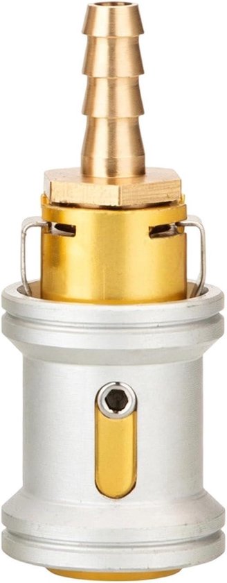 Bandenpomp Opzetstuk - Ventielklem Houder - Banden Oppompen - Lekvrije Snelkoppeling - 6.5mm en 8mm - Zilver