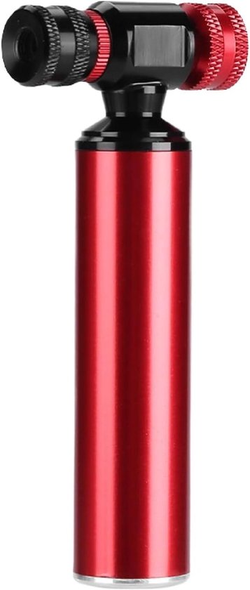 Bandenpomp Set - Fietspomp CO2 - Urgentie Reparatie - Compact Lichtgewicht - 12.5 cm - Zwart Rood