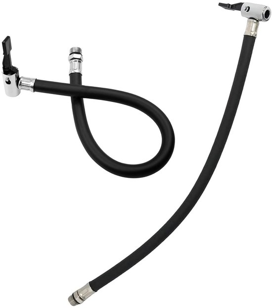 Bandenpomp Slang - Luchtpomp Adapter - Banden Oppompen - Universele Compatibiliteit - 2 stuks 37 cm - Zwart