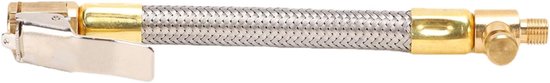 Bandenpomp slang - Ventiel adapter - Banden oppompen - Handsfree bediening - 5 inch slang - Zilver