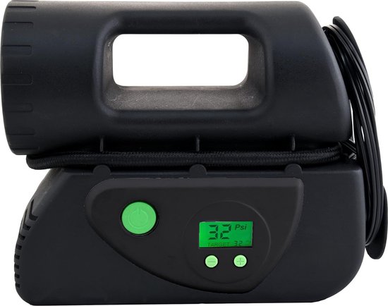 Bandenpomp - "Ultieme Bandenpomp Deluxe: Digitaal met Juiste Pomptechnologie, Ledverlichting, Snelkoppelingsslang, Pompt in Slechts 4 Minuten! Efficiëntie en Gemak voor Bandeninflatie."