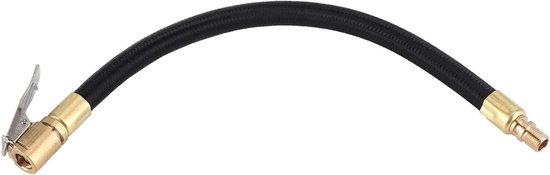 Bandenpomp Verlenger - Ventiel Adapter - Banden Oppompen - 90 Graden Klem - 300 PSI - Zwart
