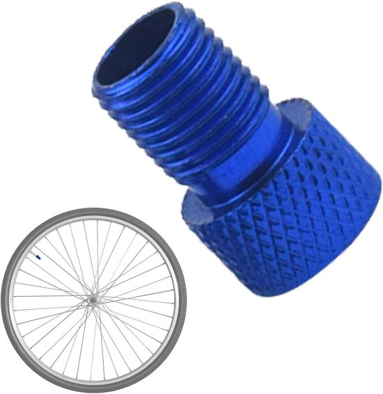 Bandenpompadapter - Ventielconverter Fiets - Fietsbanden Oppompen - Lekvrije Afdichting - 8 g - Blauw