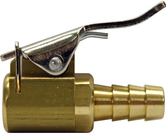 Bandenpompnippel voor autoventiel met een 6mm slangaansluiting