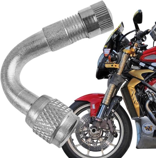 Bandenventielverlenging - Ventieladapter Hoek - Banden Oppompen - 90 Graden Hoek - 40 mm Lengte - Zilver