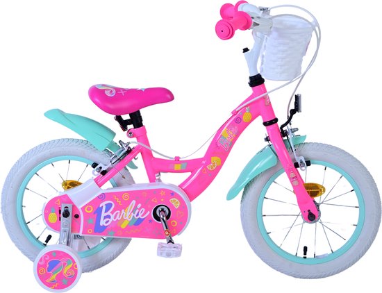 Barbie Kinderfiets - Meisjes - 14 inch - Roze - Twee handremmen van Barbie