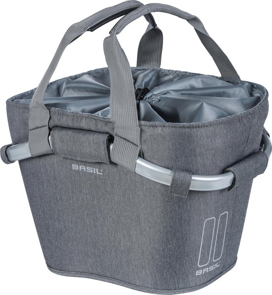 Basil 2Day Carry All Fietsmand KF - Voor - Polyester - Grijs Melee - 15 Liter van Basil