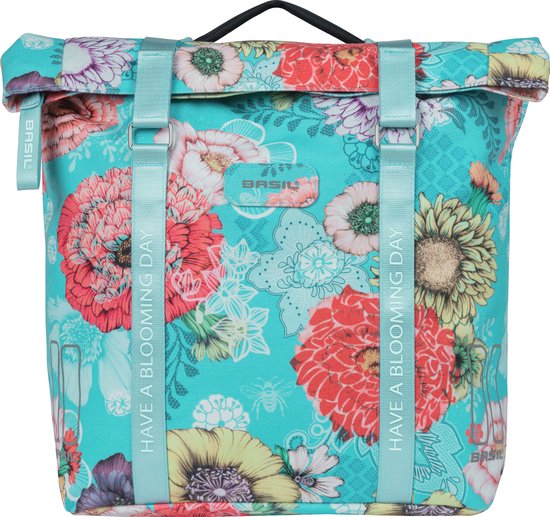 Basil Bloom Field Dubbele Fietstas MIK - 28-35 Liter - Blauw van Basil