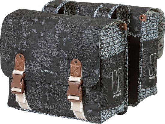Basil Bohème dubbele fietstas - Zwart - 35 Liter van Basil