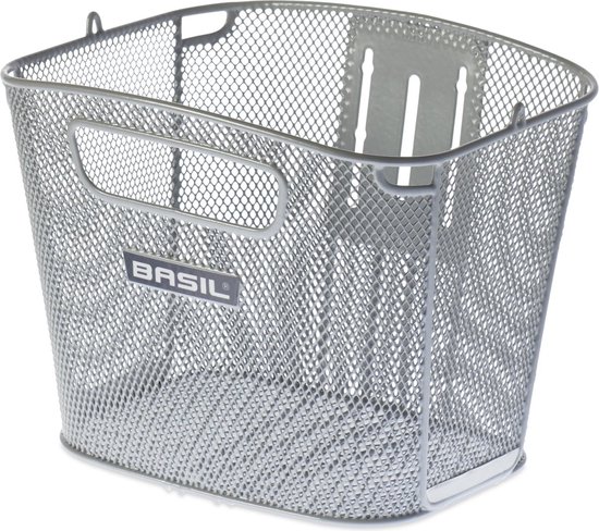 Basil Bold Front FM Fietsmand - Voor - Staal - Zilver van Basil
