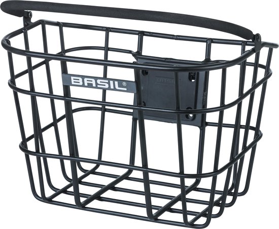 Basil Bremen Alu KF Fietsmand - Voor - Aluminium - Matzwart van Basil