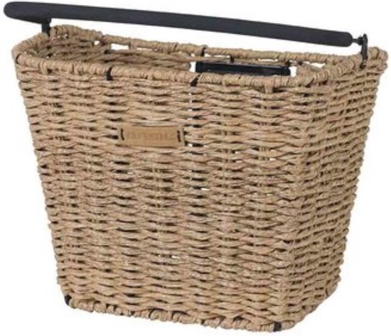 Basil Bremen Rattan Look KF Fietsmand - Voor - Kunststof Rotan - Seagrass van Basil