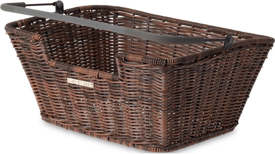 Basil Capri Rattan Look Fietsmand - Achter - Kunststof Rotan - Bruin van Basil