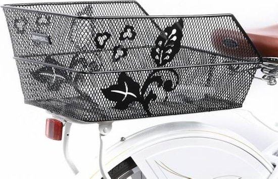 Basil Cento Flower Fietsmand - Achter - Staal - Zwart van Basil