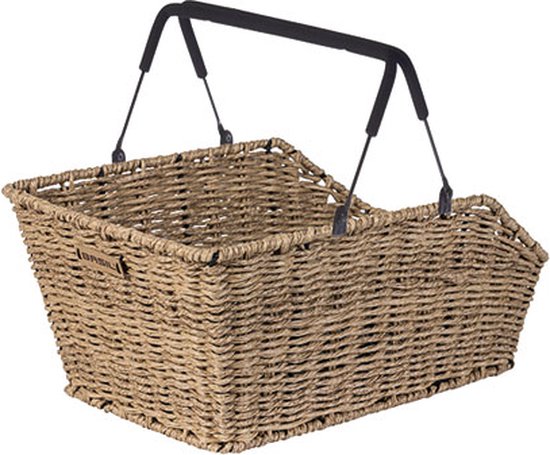 Basil Cento Rattan Look Multi Fietsmand - Achterop - Lichtbruin van Basil