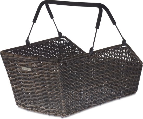 Basil Cento Rattan Look Multi System Fietsmand - Achter - Kunststof rotan - Bruin van Basil