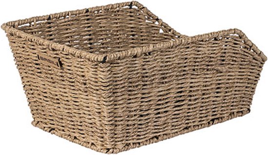 Basil Cento Rattan Look WSL Fietsmand - Achterop - Inclusief Bevestigingssysteem - Lichtbruin van Basil