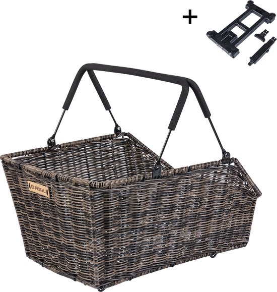 Basil Cento S fietsmand achter MIK, zwart van Basil