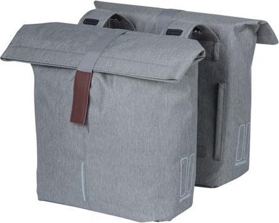 Basil City Dubbele fietstas - Grijs Melee - 32 Liter van Basil