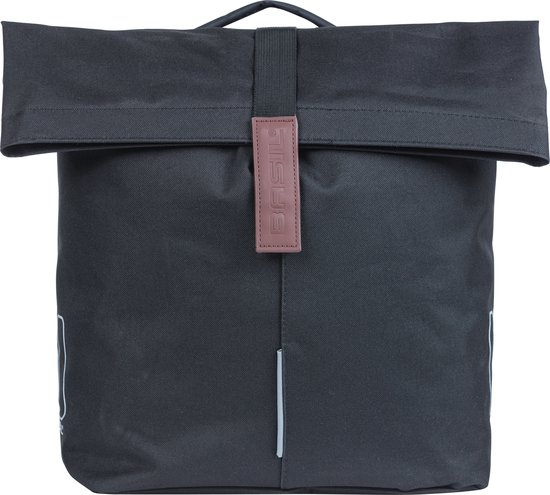 Basil City - Dubbele Fietstas MIK - 28-32 Liter- Zwart - Waterafstotend - Reflectiedetails