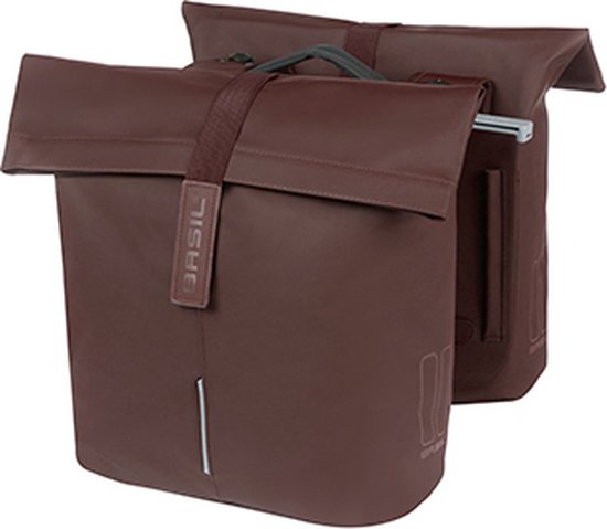 Basil City dubbele fietstas MIK - 32 liter- Roasted brown van Basil