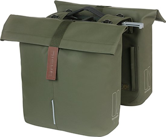 Basil City Dubbele Fietstas MIK - moss green - 32 liter van Basil