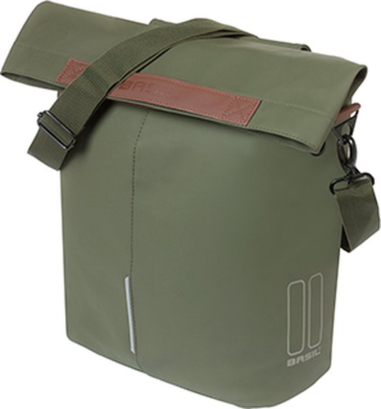 Basil City fietsshopper - Enkele Fietstas - 16 liter - moss green van Basil