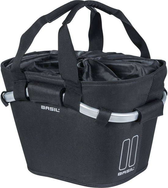 Basil Classic Carry All Fietsmand KF - Voor - Polyester - Zwart - 15 Liter van Basil