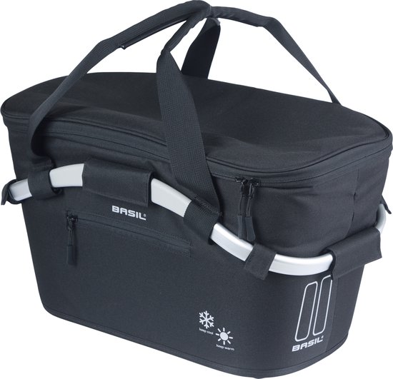 Basil Classic Carry All ISO fietsmand met MIK-bevestiging 18 liter 38 x 21 x 27 cm - zwart van Merkloos